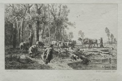 Zima od Charles Emile Jacque
