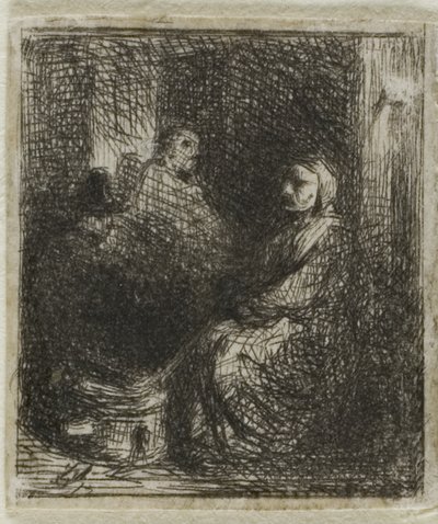 Žena prodávající smažené jídlo od Charles Emile Jacque