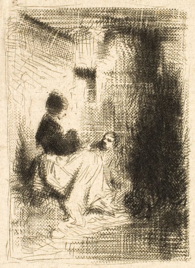 Žena a její děti od Charles Emile Jacque