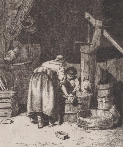 Ženy Mytí, ca. 1845-50. od Charles Emile Jacque