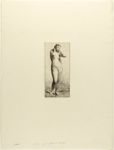Mladá žena koupání od Charles Emile Jacque