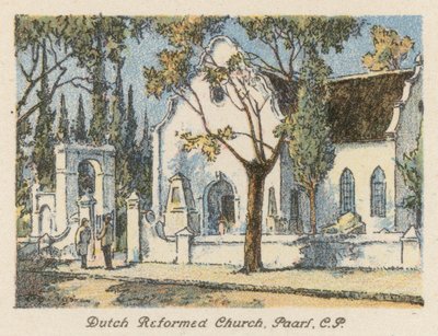 Jihoafrická republika: (barevná litografie): Dutch Reformed Church, Paarl, CP) od Charles Ernest Peers