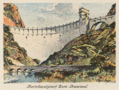 Jižní Afrika: přehrada Hartebeestpoort, Transvaal (barevná litografie) od Charles Ernest Peers