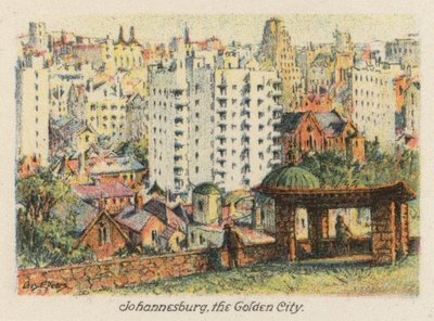 Jihoafrická republika: Johannesburg, zlaté město (barevná litografie) od Charles Ernest Peers
