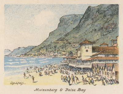 Jihoafrická republika: Muizenberg a False Bay (barevná litografie) od Charles Ernest Peers