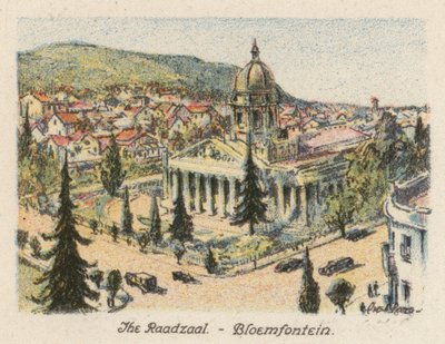 Jihoafrická republika: Raadzaal, Bloemfontein (barevná litografie) od Charles Ernest Peers