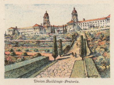 Jihoafrická republika: Union Buildings, Pretoria (barevná litografie) od Charles Ernest Peers