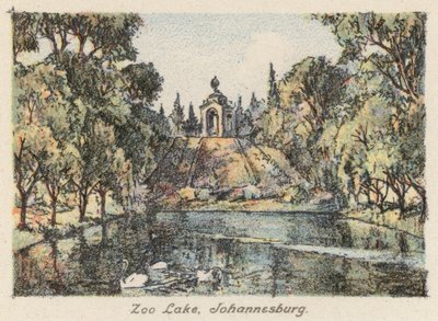 Jihoafrická republika: Zoo Lake, Johannesburg (barevná litografie) od Charles Ernest Peers