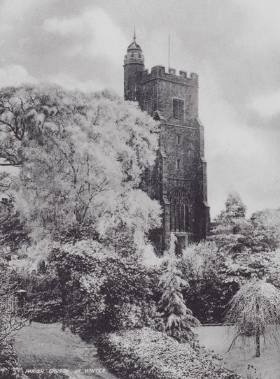 Sevenoaks: Farní kostel v zimě (černobílá fotografie) od Charles Essenhigh Corke
