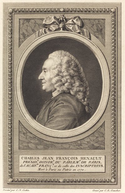 Charles Jean Francois Henault od Charles Etienne Gaucher after Charles Nicolas Cochin II