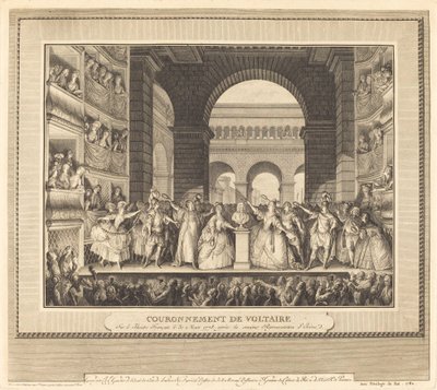 Korunovace Voltaira (Korunování Voltaira) od Charles Etienne Gaucher after Jean Michel Moreau
