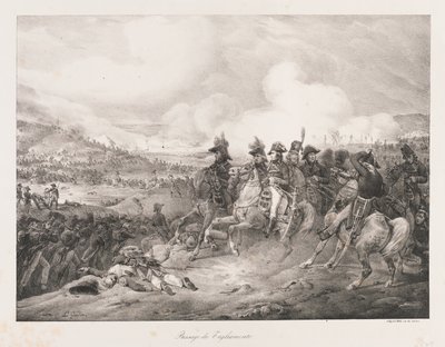 Přechod přes Iagliomento, začátek 19. století (litho) od Charles Etienne Pierre Motte