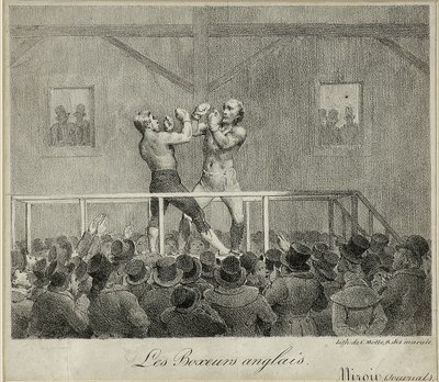 Angličtí boxeři (litho) od Charles Etienne Pierre Motte