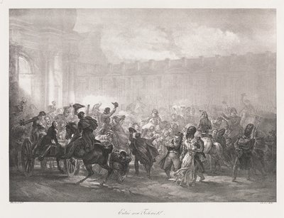 Vstup do Tuileries, počátek 19. století (litho) od Charles Etienne Pierre Motte