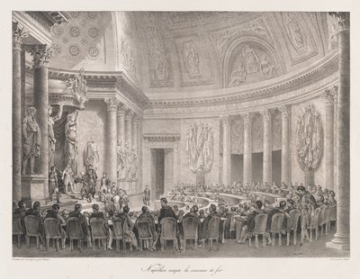 Napoleon přijímá Železný kříž, počátek 19 století od Charles Etienne Pierre Motte