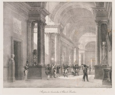 Reception of the Savants, počátek 19. století (litho) od Charles Etienne Pierre Motte