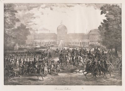 Recenze Tuileries, začátek 19. století (litho) od Charles Etienne Pierre Motte