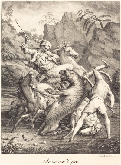 Hon na tygra od Charles Etienne Pierre Motte after Auguste Jacques Regnier