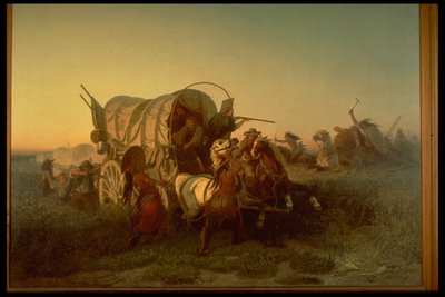 Útok na vlak emigrantů od Charles Ferdinand Wimar