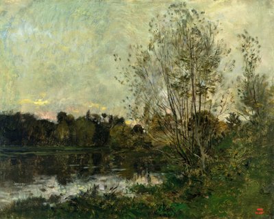 Jezero v lese za soumraku, c.1865 od Charles Francois Daubigny
