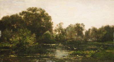 Říční krajina s čápy, 1864. od Charles Francois Daubigny