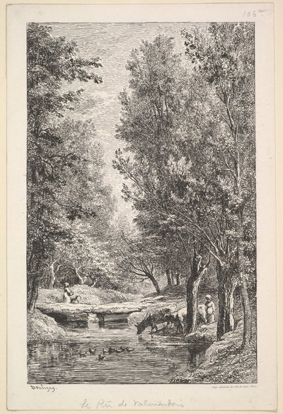 Potok v údolí Mondois, 1835-78. od Charles Francois Daubigny