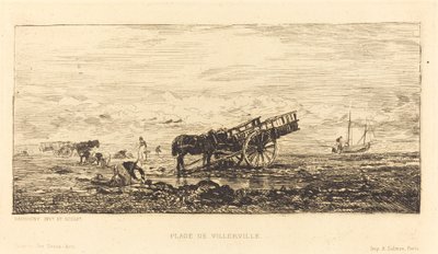 Pláž ve Villerville od Charles Francois Daubigny