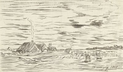 Farmy na rovinatém pozemku od Charles Francois Daubigny
