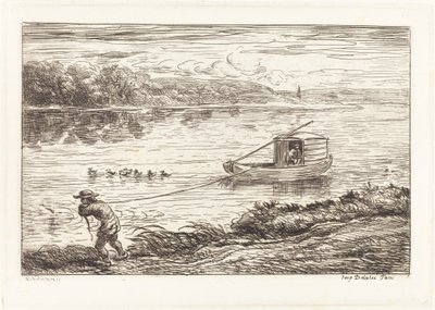 Palubní chlapec tahání lana od Charles Francois Daubigny