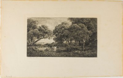 Dobytek u bazénu od Charles Francois Daubigny
