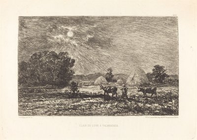 Moonlight at Valmondois (Moonlight at Valmondois) od Charles Francois Daubigny