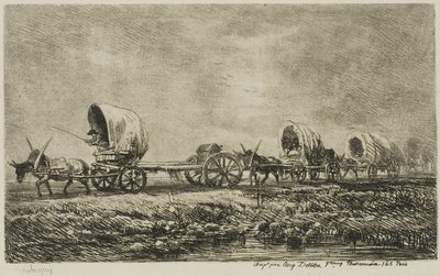 Kryté vozy (Souvenir of the Morvan) od Charles Francois Daubigny
