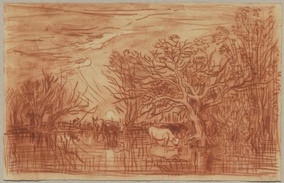 Krávy u napajedla, kolem roku 1863 od Charles Francois Daubigny