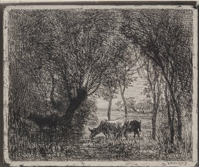 Krávy v lese od Charles Francois Daubigny