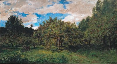 Francouzský sad v době sklizně (Le verger) od Charles Francois Daubigny