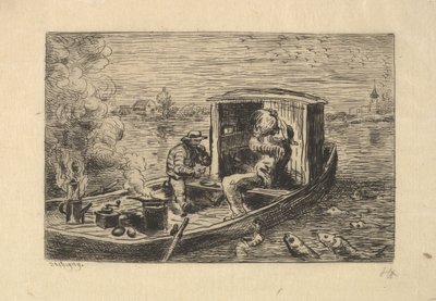 Gobbling a Meal, 1861. od Charles Francois Daubigny