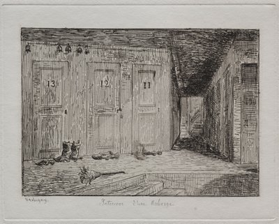 Interiér hostince od Charles Francois Daubigny