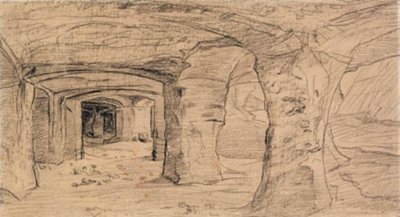 Skalní klenby v lomu v Auvers-sur-Oise. od Charles Francois Daubigny