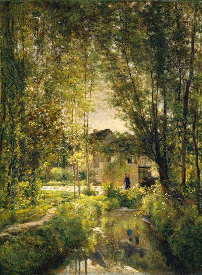Krajina s potokem zalitým sluncem, ca. 1877. od Charles Francois Daubigny