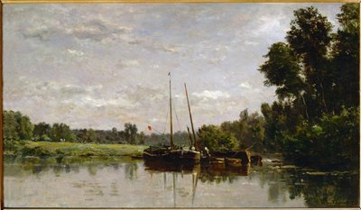 Les peniches - bárky ... od Charles Francois Daubigny