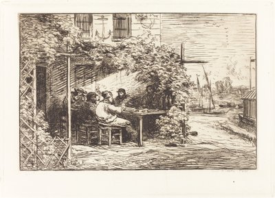 Oběd na cestě do Asnieres od Charles Francois Daubigny