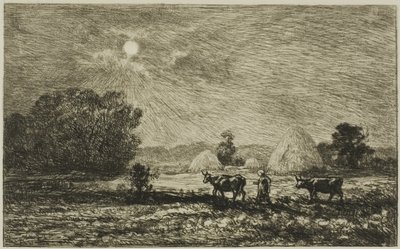 Měsíční svit ve Valmondois od Charles Francois Daubigny