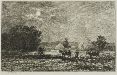 Měsíční svit ve Valmondois od Charles Francois Daubigny