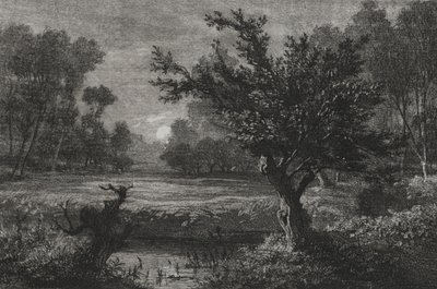 Východ měsíce v údolí Andilly od Charles Francois Daubigny