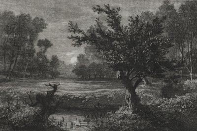 Východ měsíce v údolí Andilly, 1845. od Charles Francois Daubigny