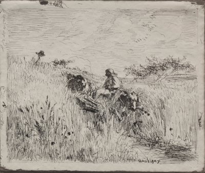 Cesta přes obilné pole od Charles Francois Daubigny