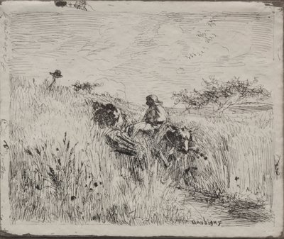 Cesta přes obilné pole, původní otisk 1862, vytištěno v roce 1921. od Charles Francois Daubigny