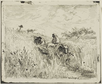 Cesta přes Wheatfield od Charles Francois Daubigny
