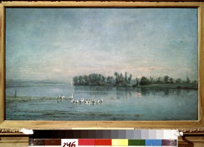 ""Časné ráno"" (Ráno) Obraz Charles-Francoise (Charles Francois) Daubigny (1817-1878) 1858 Puškinovo muzeum, Moskva od Charles Francois Daubigny