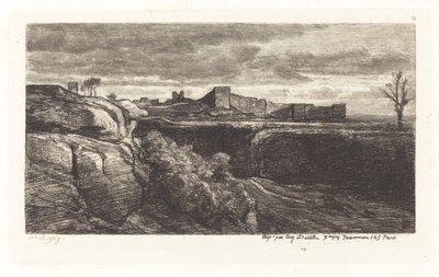 Ruiny zámku Cremieux od Charles Francois Daubigny